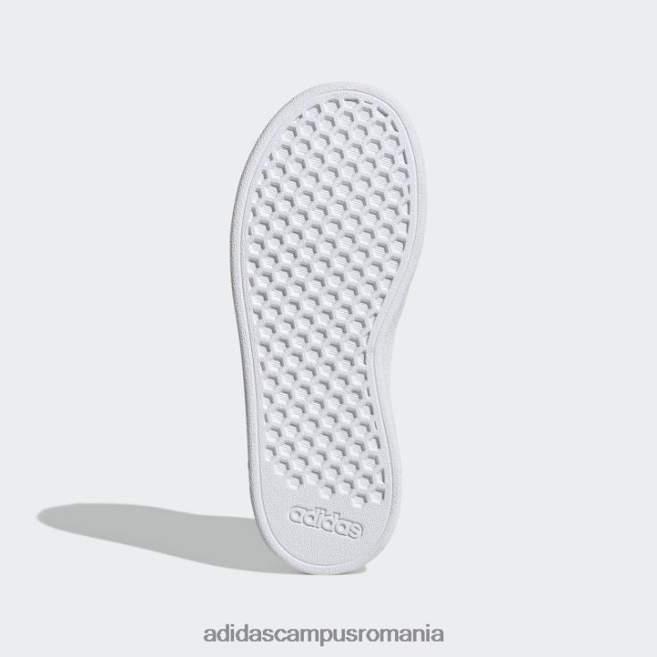 adidas campus romania grand court court dantelă elastică și pantofi cu curea superioară argintii copii alb/argintiu J266N224734