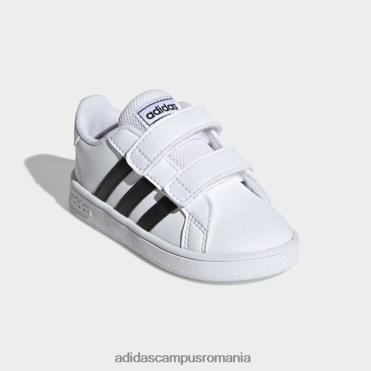 adidas campus romania pantofi Grand Court albi copii alb negru J266N224506