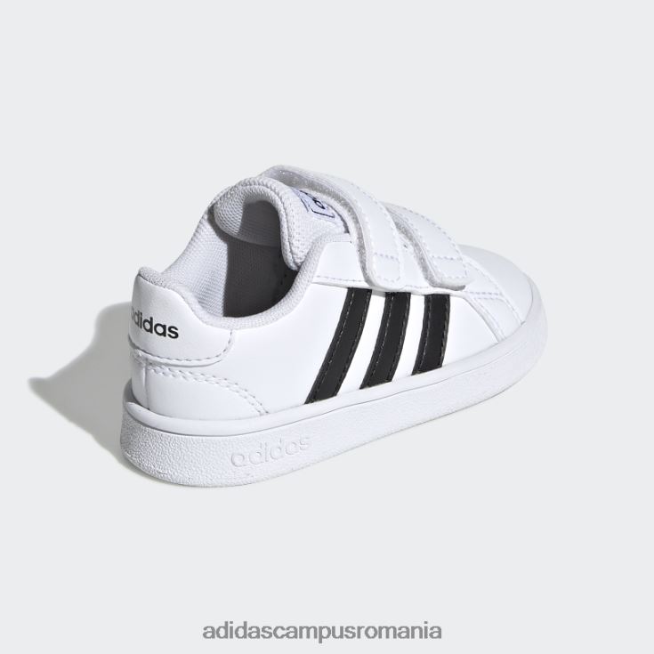 adidas campus romania pantofi Grand Court albi copii alb negru J266N224506