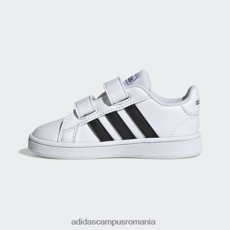 adidas campus romania pantofi Grand Court albi copii alb negru J266N224506