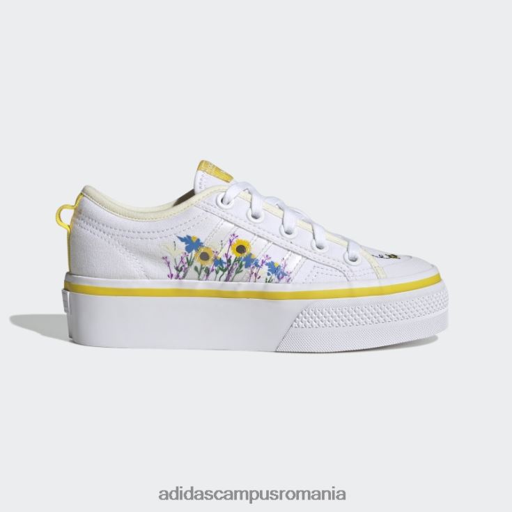 adidas campus romania pantofi cu platformă nizza alb fierbinte copii alb/galben J266N224611