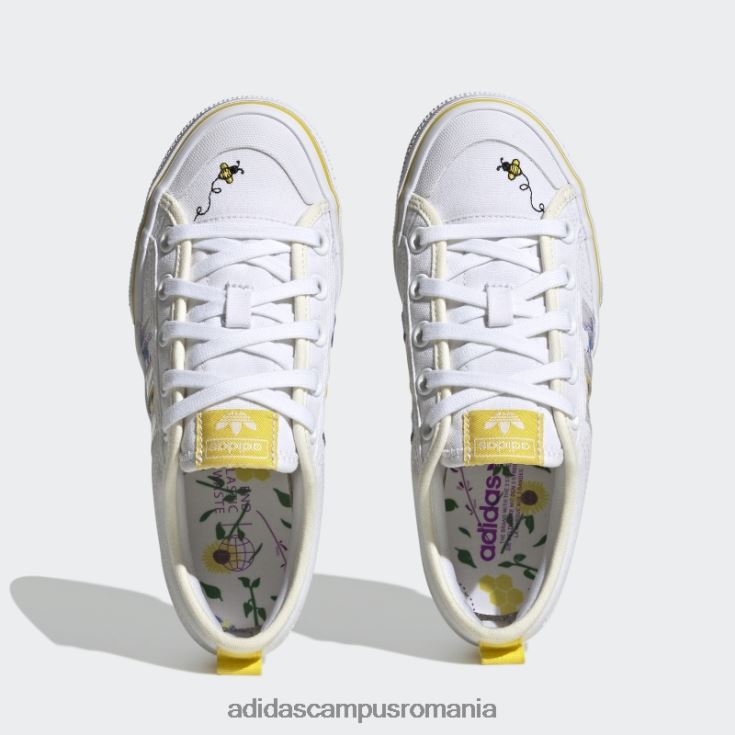 adidas campus romania pantofi cu platformă nizza alb fierbinte copii alb/galben J266N224611