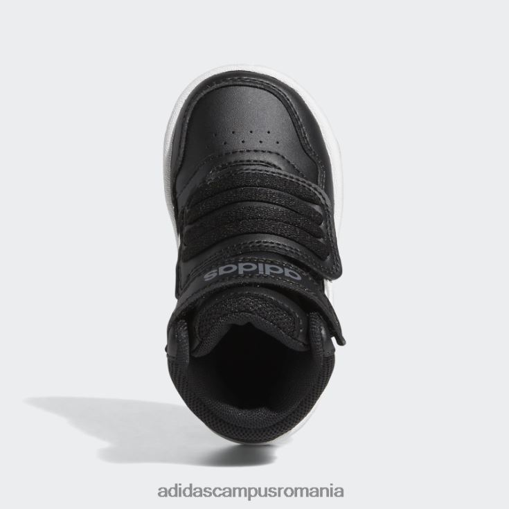 adidas campus romania pantofi mijlocii hoops alb copii negru/alb/gri J266N224703