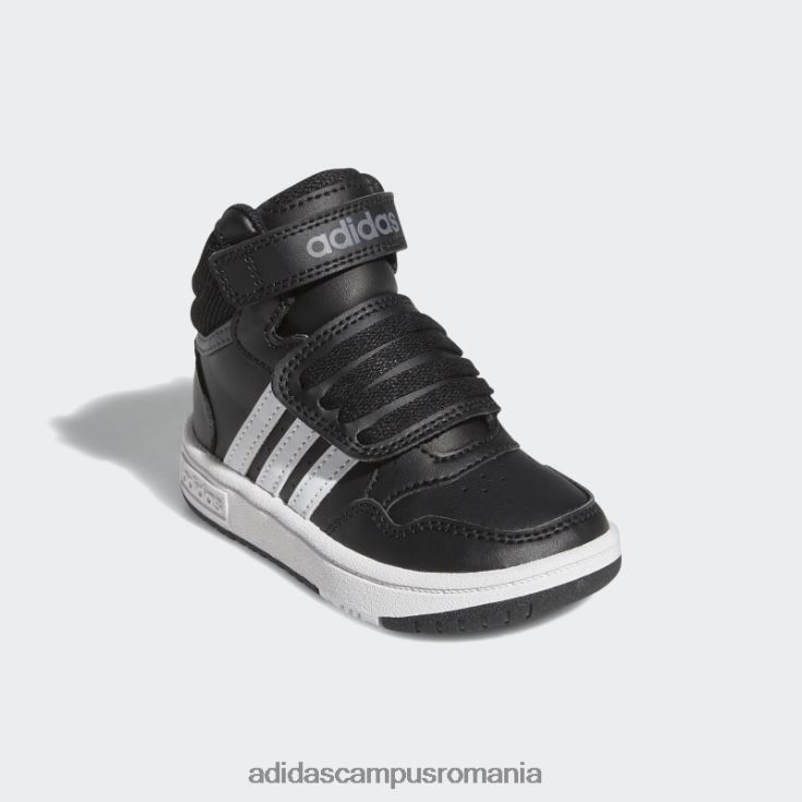 adidas campus romania pantofi mijlocii hoops alb copii negru/alb/gri J266N224703