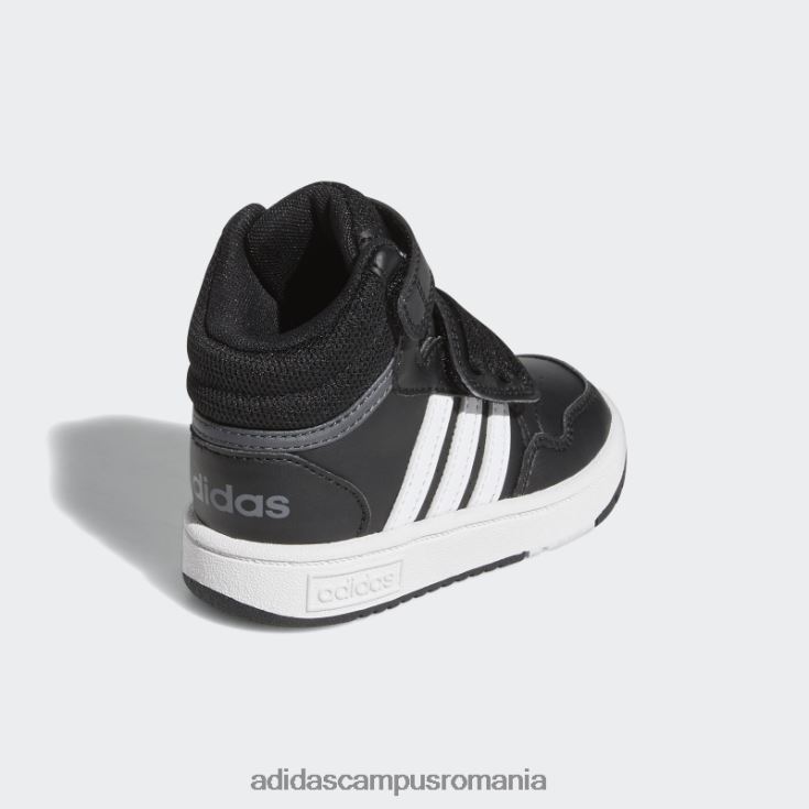 adidas campus romania pantofi mijlocii hoops alb copii negru/alb/gri J266N224703