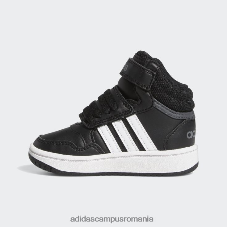 adidas campus romania pantofi mijlocii hoops alb copii negru/alb/gri J266N224703