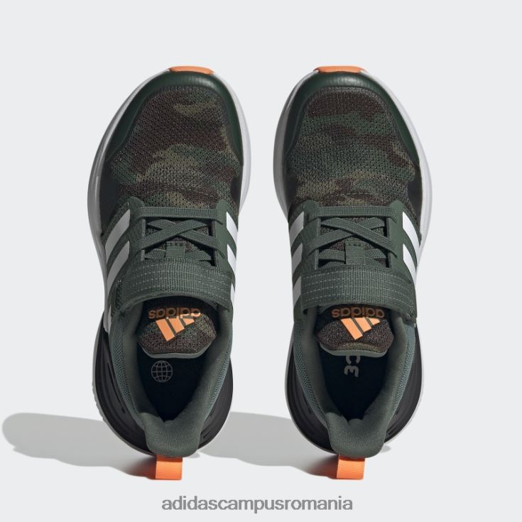 adidas campus romania pantofi negri rapidsport bounce elastic din dantela cu curea superioară copii negru/alb/portocaliu J266N224473