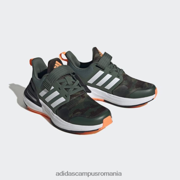 adidas campus romania pantofi negri rapidsport bounce elastic din dantela cu curea superioară copii negru/alb/portocaliu J266N224473