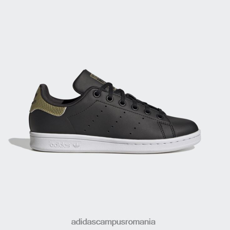 adidas campus romania pantofi stan smith aurii metalici fierbinți copii negru/alb/auriu metalic J266N224798