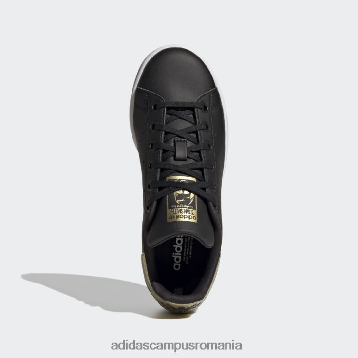 adidas campus romania pantofi stan smith aurii metalici fierbinți copii negru/alb/auriu metalic J266N224798