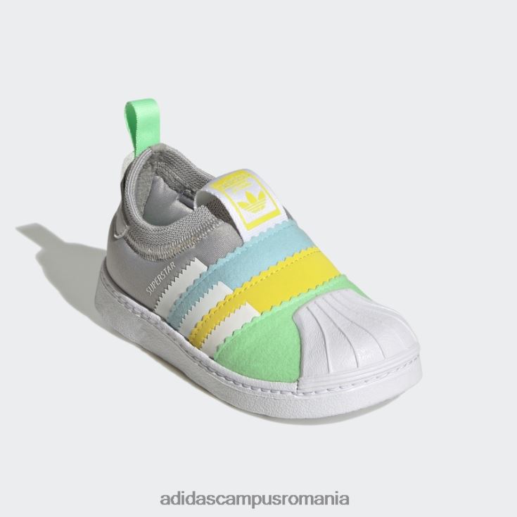 adidas campus romania pantofi superstar 360 twist gri copii gri/alb/verde fascicul J266N224739