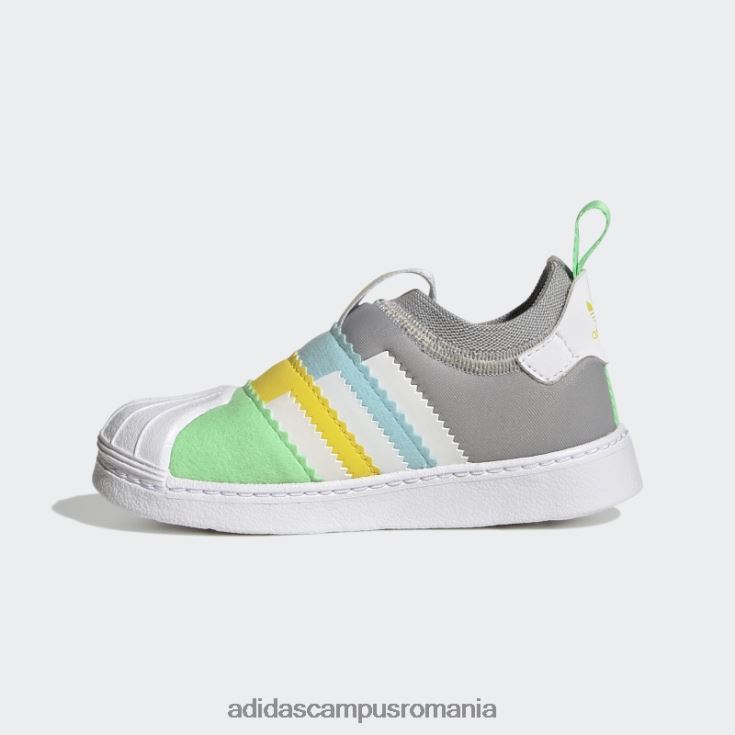 adidas campus romania pantofi superstar 360 twist gri copii gri/alb/verde fascicul J266N224739