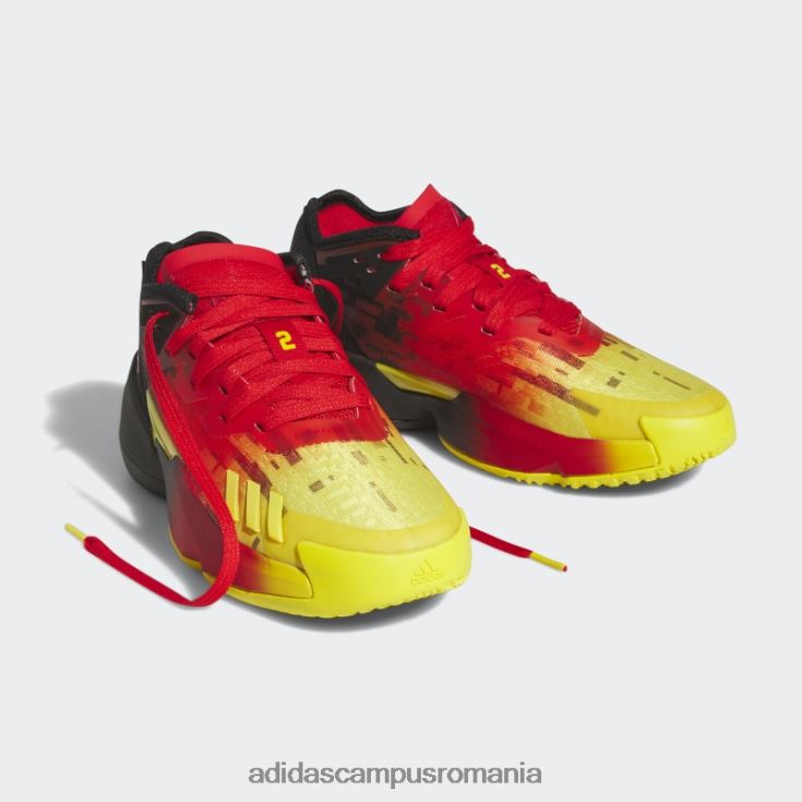 adidas campus romania super d.o.n. numărul 4 pantofi de baschet roșii copii roșu/negru J266N224746