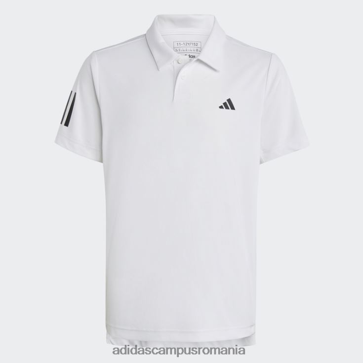 adidas campus romania tricou polo alb club tenis 3 dungi copii alb J266N225013