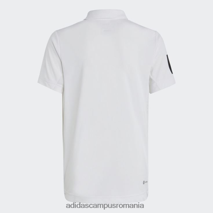 adidas campus romania tricou polo alb club tenis 3 dungi copii alb J266N225013