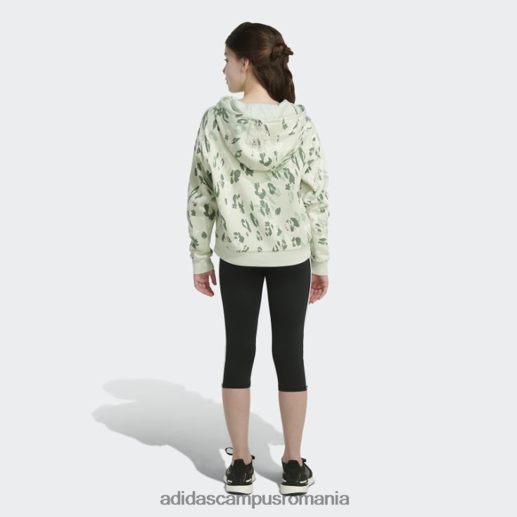 adidas campus romania hanorac verde din fleece cu imprimeu peste tot copii verde J266N225517