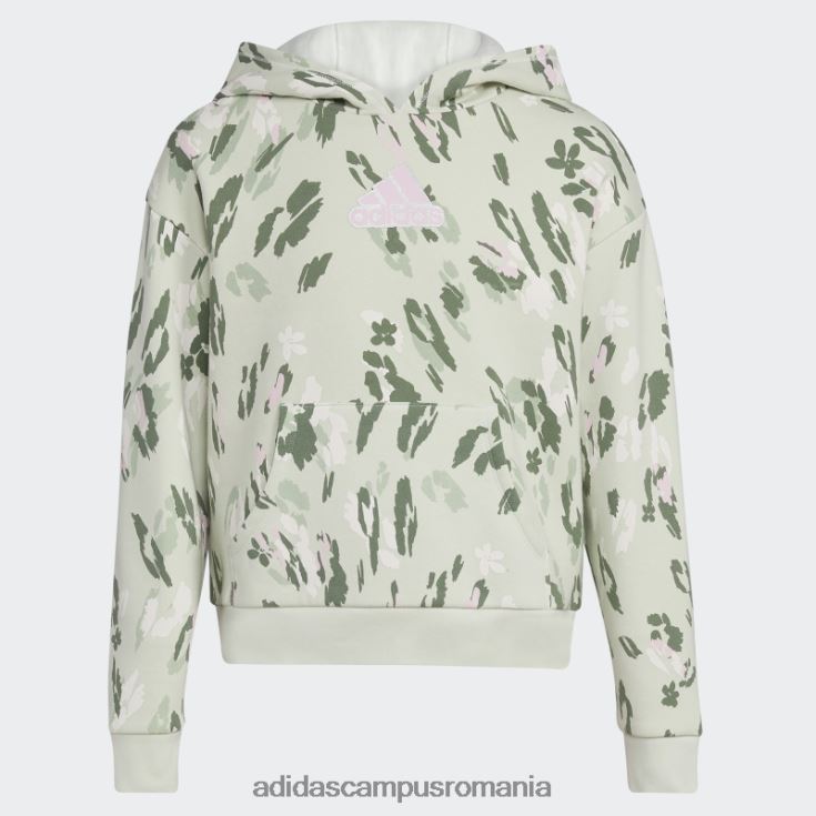 adidas campus romania hanorac verde din fleece cu imprimeu peste tot copii verde J266N225517