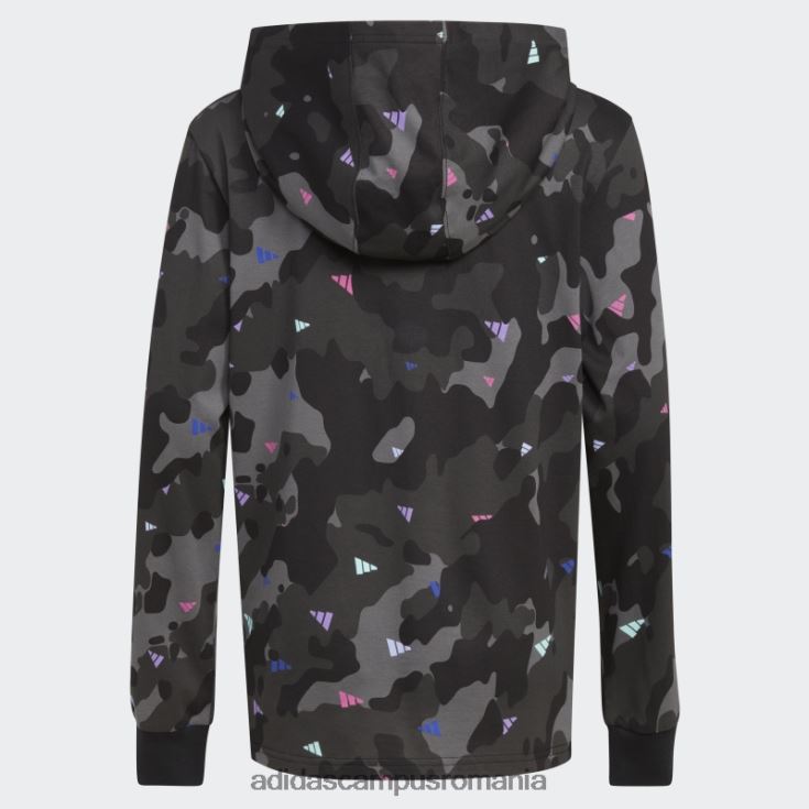 adidas campus romania ls hood tee aop camo negru adidas copii negru J266N225038