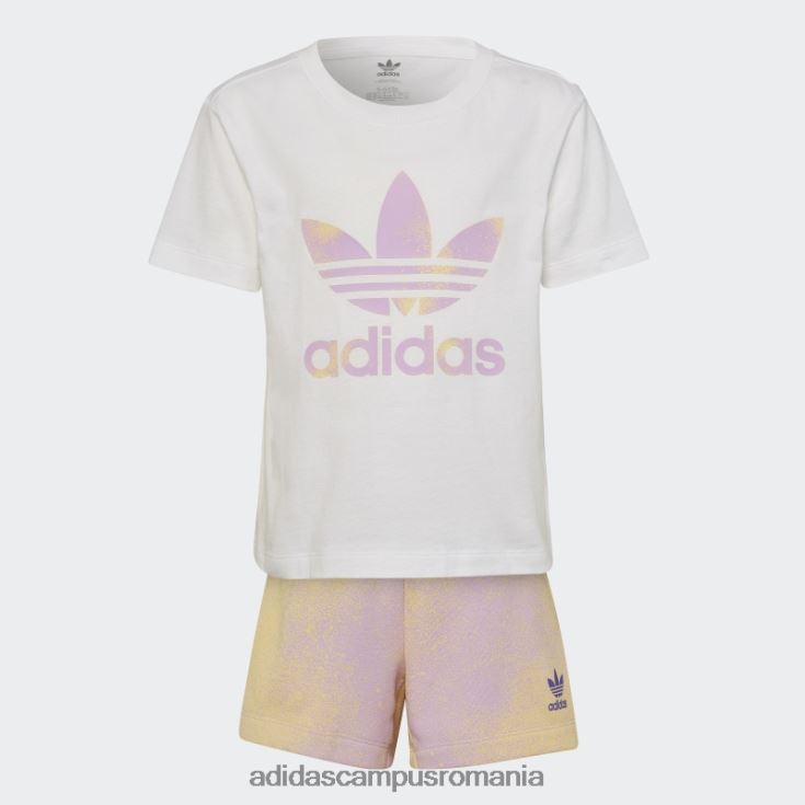 adidas campus romania pantaloni scurți cu logo grafic și set de tricou adidas alb copii alb J266N225440