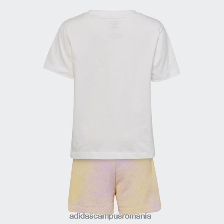 adidas campus romania pantaloni scurți cu logo grafic și set de tricou adidas alb copii alb J266N225440