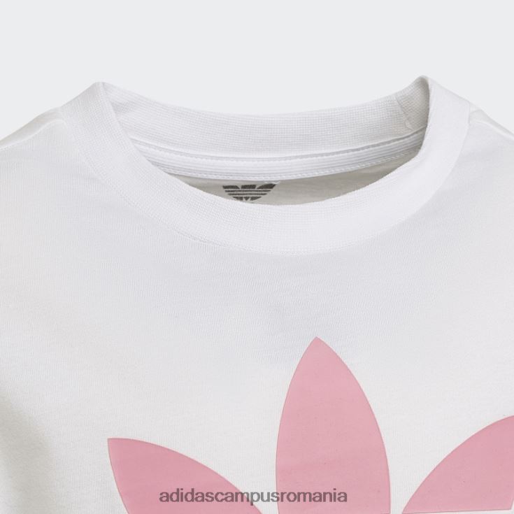 adidas campus romania set pantaloni scurți și tricou adicolor alb copii alb/roz J266N224998