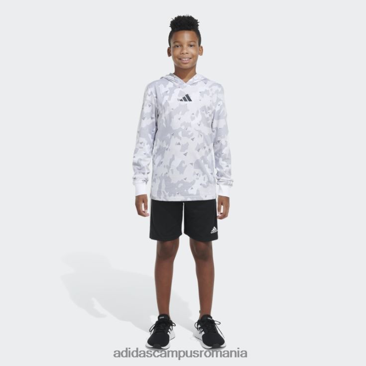 adidas campus romania tricou alb cu glugă ls aop camo copii alb J266N225030