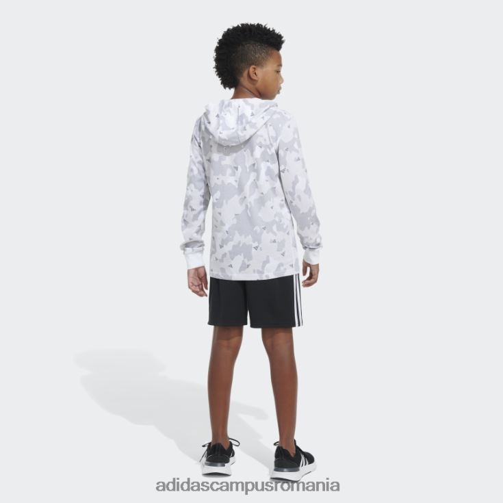 adidas campus romania tricou alb cu glugă ls aop camo copii alb J266N225030