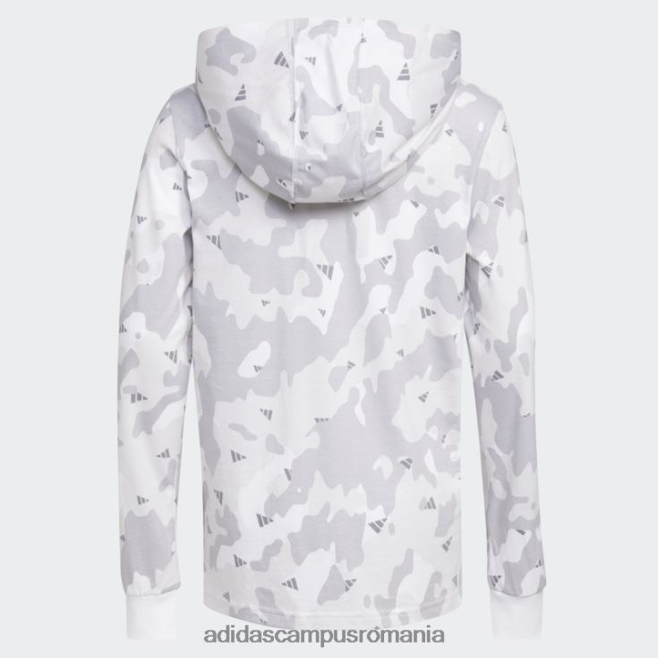 adidas campus romania tricou alb cu glugă ls aop camo copii alb J266N225030