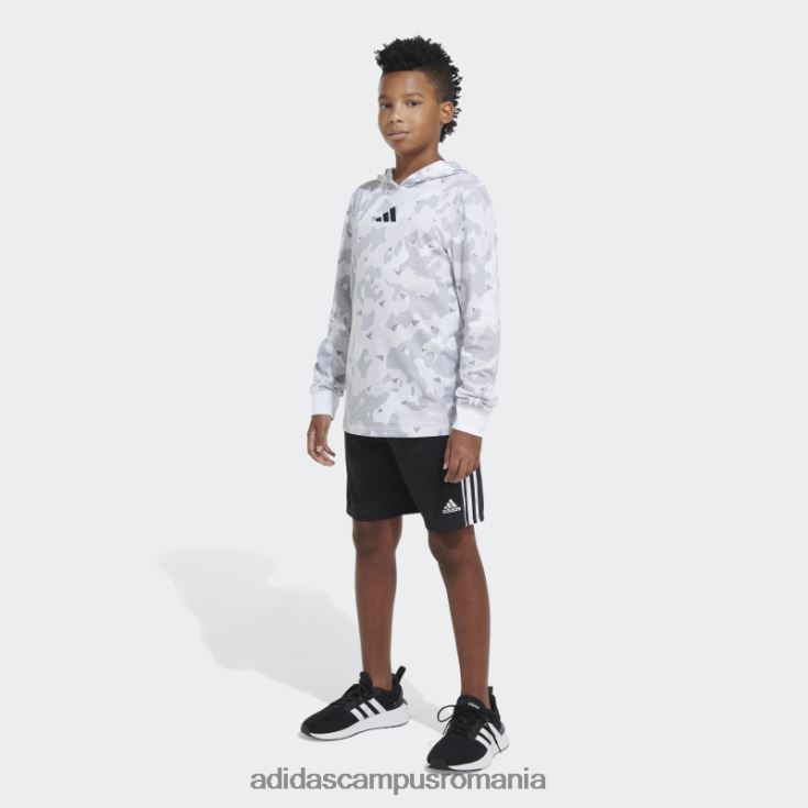 adidas campus romania tricou alb cu glugă ls aop camo copii alb J266N225030