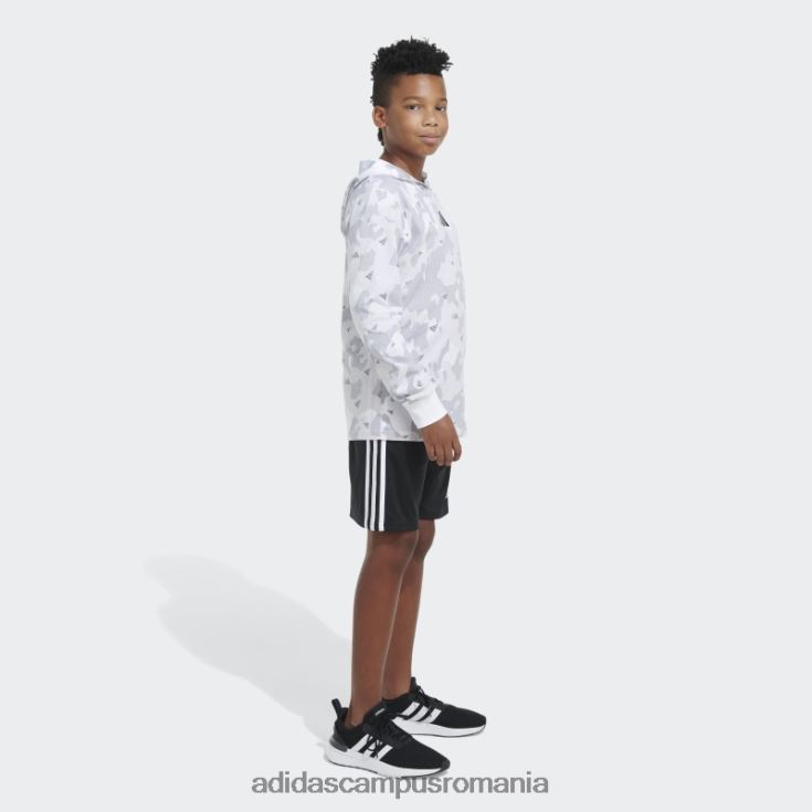 adidas campus romania tricou alb cu glugă ls aop camo copii alb J266N225030