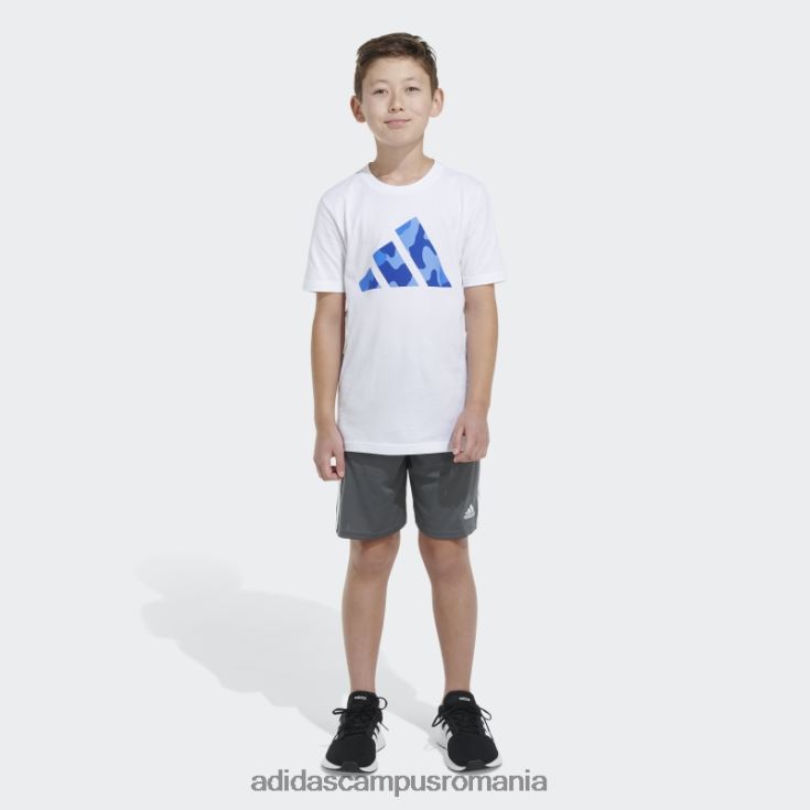 adidas campus romania tricou alb cu logo ss camo copii alb J266N225025