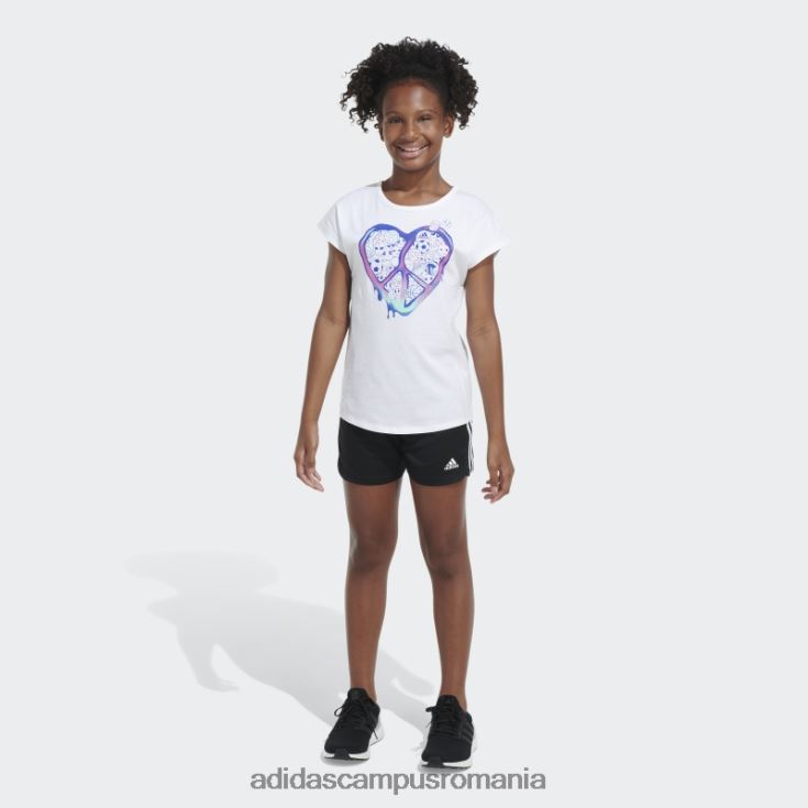 adidas campus romania tricou alb cu mânecă șapcă copii alb J266N225426
