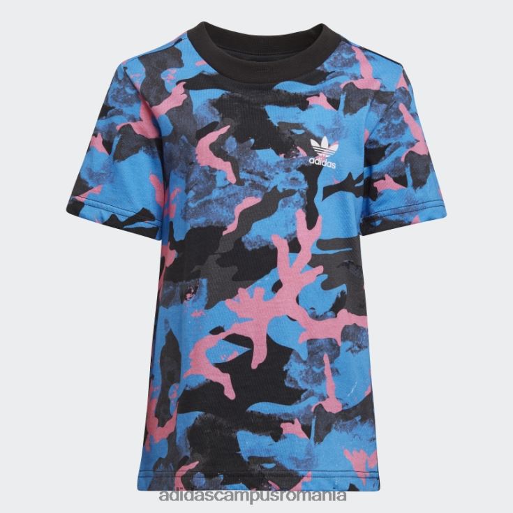 adidas campus romania tricou camo cu imprimeu albastru copii albastru/carbon/negru/roz J266N225060
