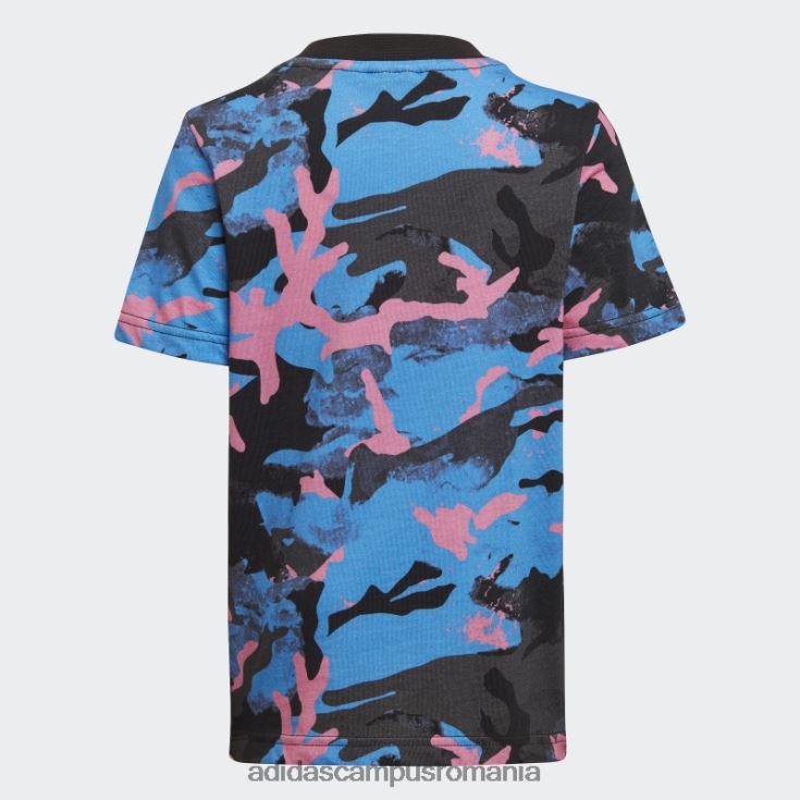 adidas campus romania tricou camo cu imprimeu albastru copii albastru/carbon/negru/roz J266N225060