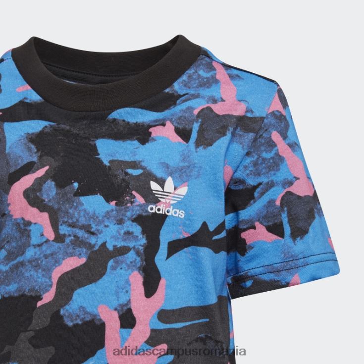 adidas campus romania tricou camo cu imprimeu albastru copii albastru/carbon/negru/roz J266N225060
