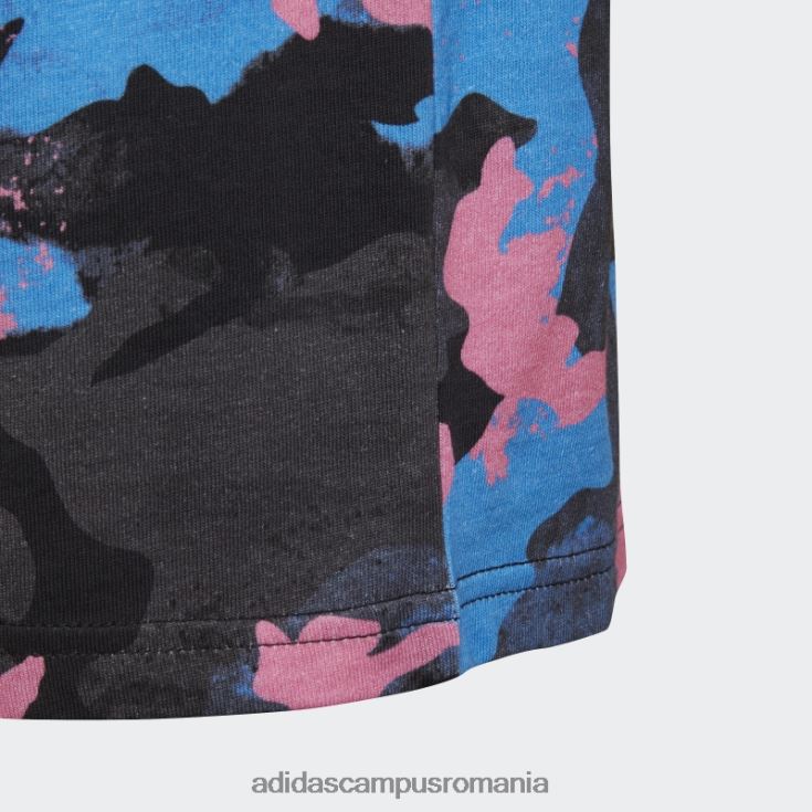 adidas campus romania tricou camo cu imprimeu albastru copii albastru/carbon/negru/roz J266N225060