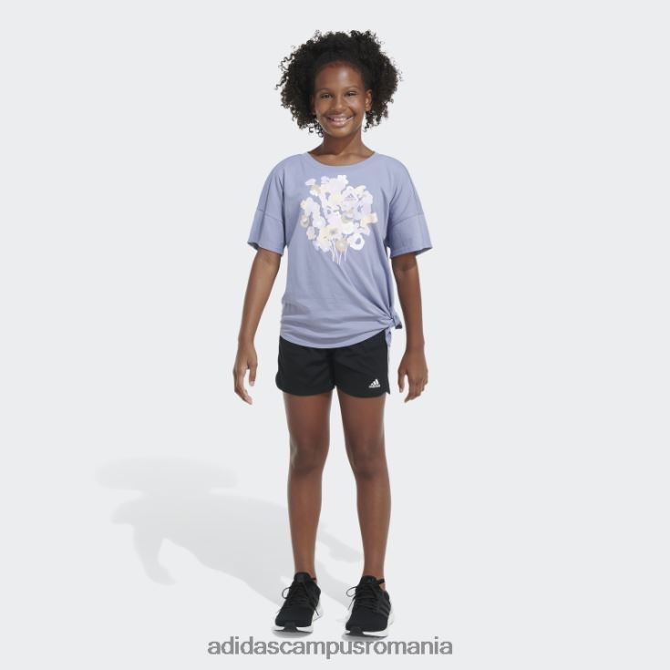 adidas campus romania tricou cu cravată în fața larg violet violet copii violet argintiu J266N225418