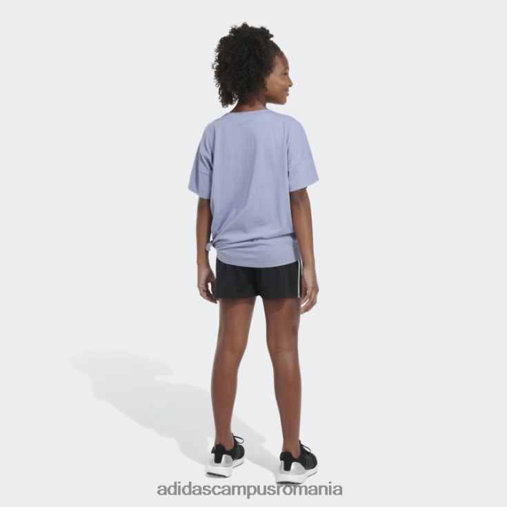 adidas campus romania tricou cu cravată în fața larg violet violet copii violet argintiu J266N225418