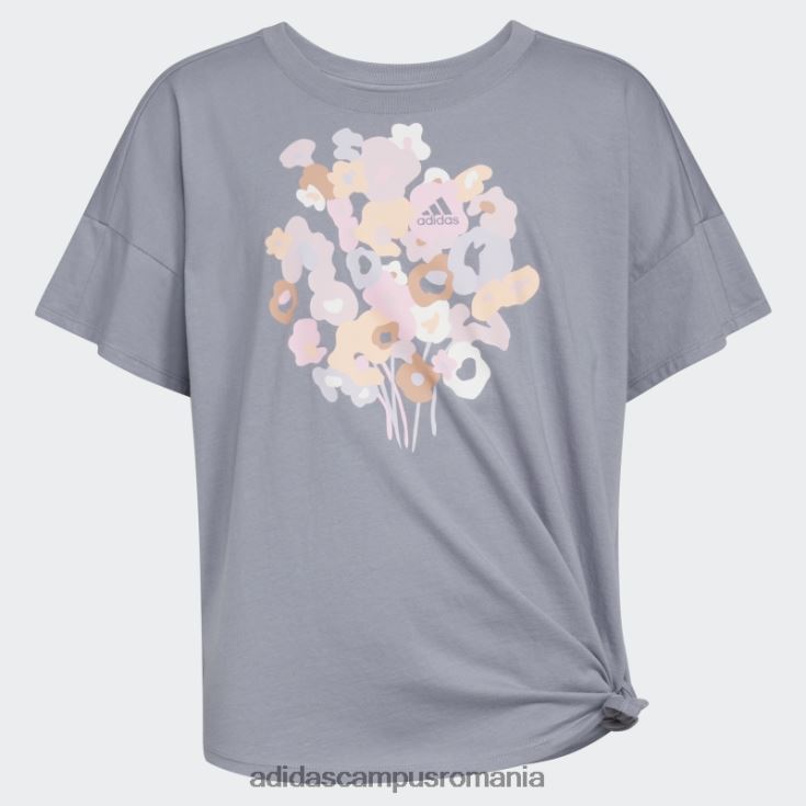 adidas campus romania tricou cu cravată în fața larg violet violet copii violet argintiu J266N225418