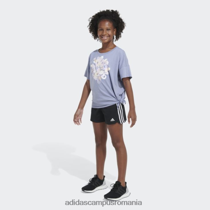 adidas campus romania tricou cu cravată în fața larg violet violet copii violet argintiu J266N225418