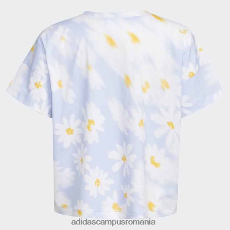 adidas campus romania tricou cutie largi cu imprimeu albastru Dawn copii zori albastre J266N225420