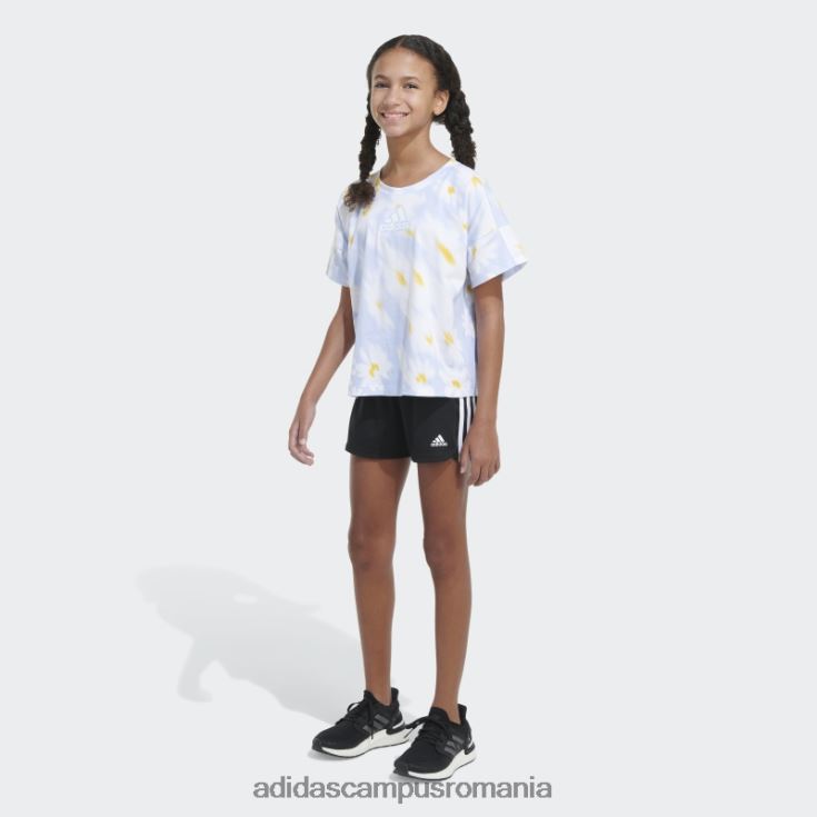 adidas campus romania tricou cutie largi cu imprimeu albastru Dawn copii zori albastre J266N225420