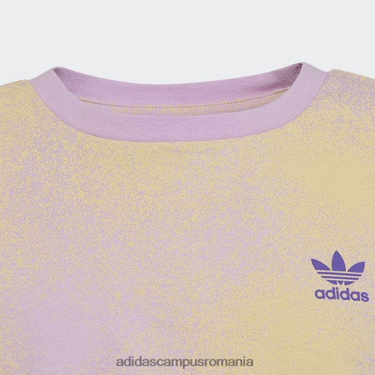 adidas campus romania tricou decupat liliac cu imprimeu grafic adidas copii liliac/galben J266N225353