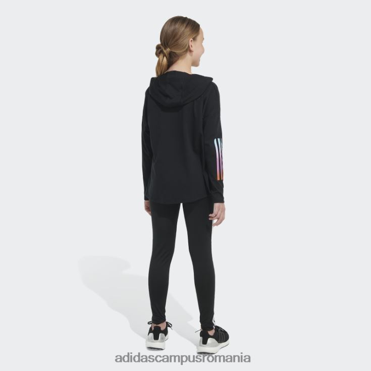 adidas campus romania tricou negru cu mânecă lungă și tiv curbat copii negru J266N225387