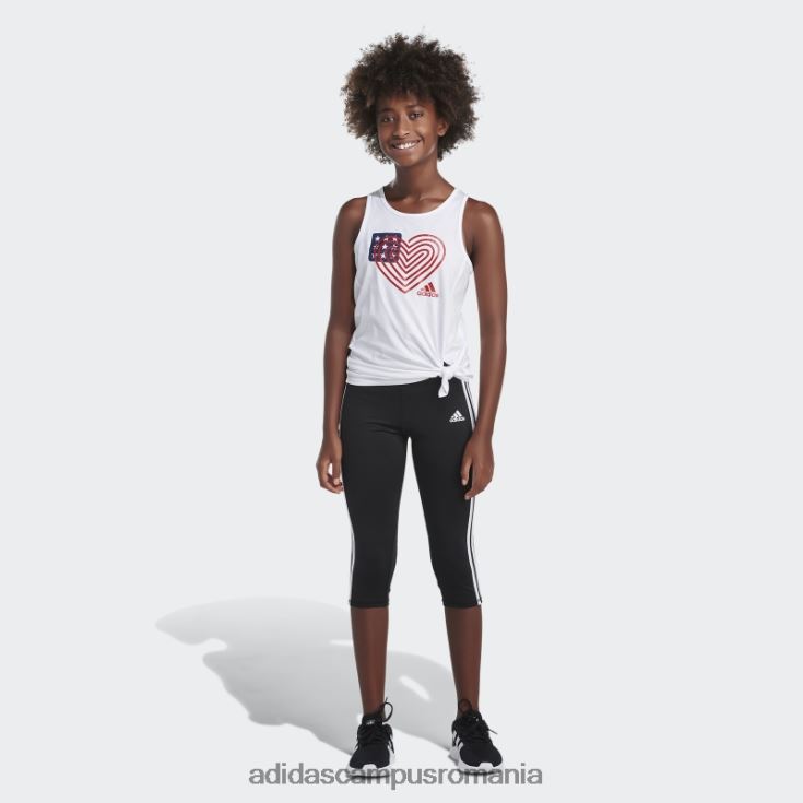 adidas campus romania maiou alb cu cravată în față copii alb J266N225385