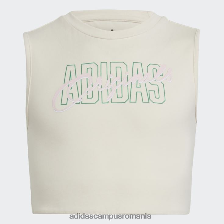 adidas campus romania top crop alb cu imprimeu grafic copii alb J266N225403