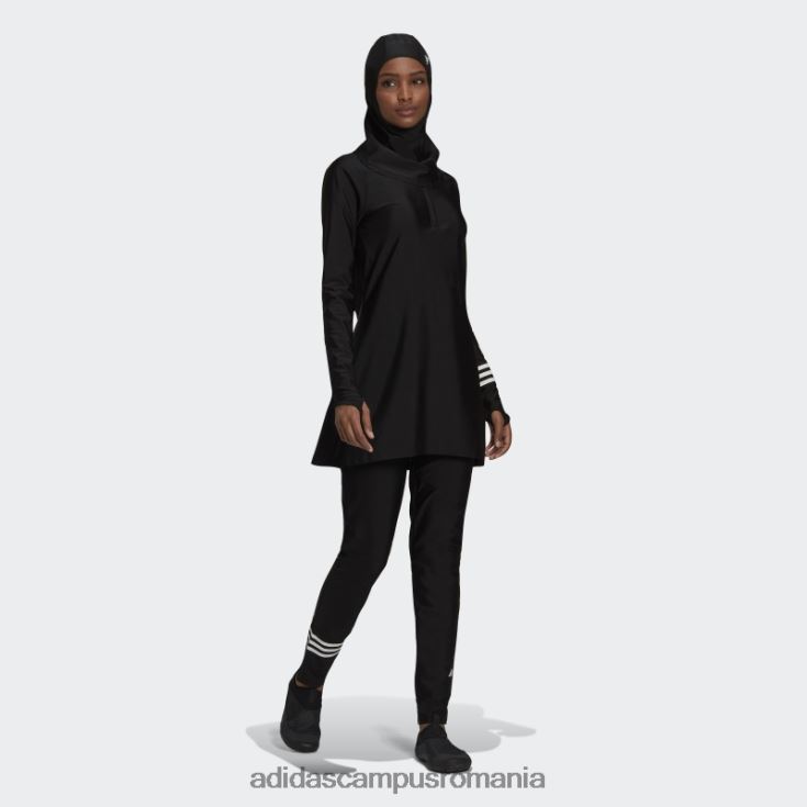 adidas campus romania hijab de înot negru cu 3 dungi femei alb negru J266N211015