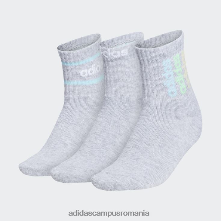 adidas campus romania gri deschis wm spt strp 2 3pk șosete sferturi înalte adidas femei gri deschis J266N224375