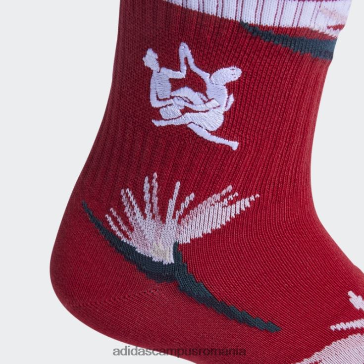 adidas campus romania șosete albe thebe magugu crew 2 perechi femei alb roșu J266N224382