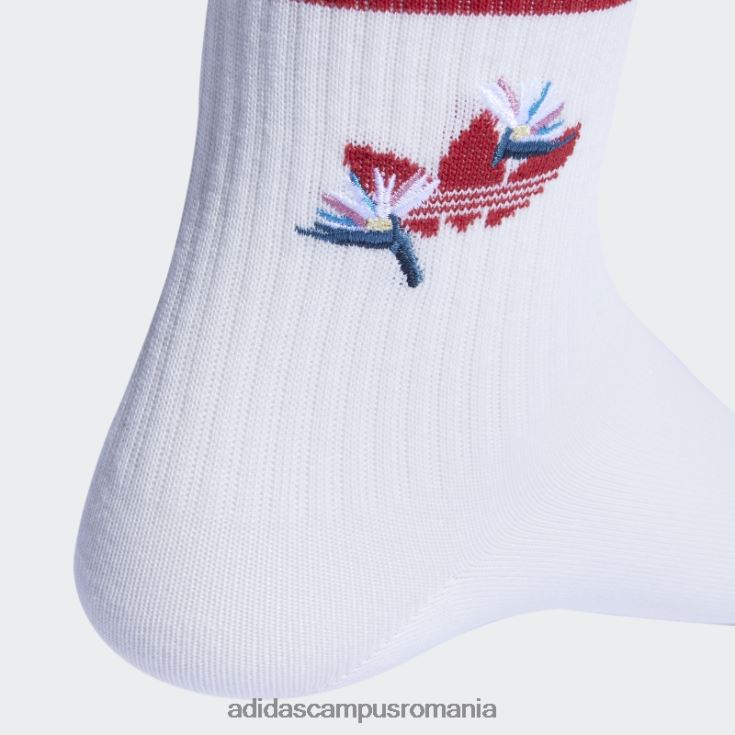 adidas campus romania șosete albe thebe magugu crew 2 perechi femei alb roșu J266N224382